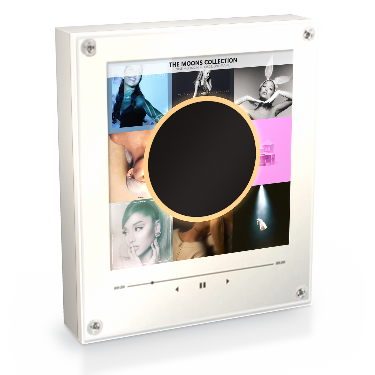 The Dangerous Woman Music Player - 20 cm clear acrylic frame, studio shot