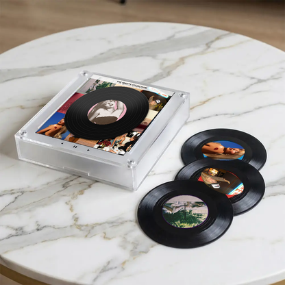 The Short n' Sweet Music Player - 20 cm clear acrylic frame with three collectible discs