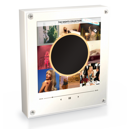 The Short n' Sweet Music Player - 20 cm clear acrylic frame, studio shot