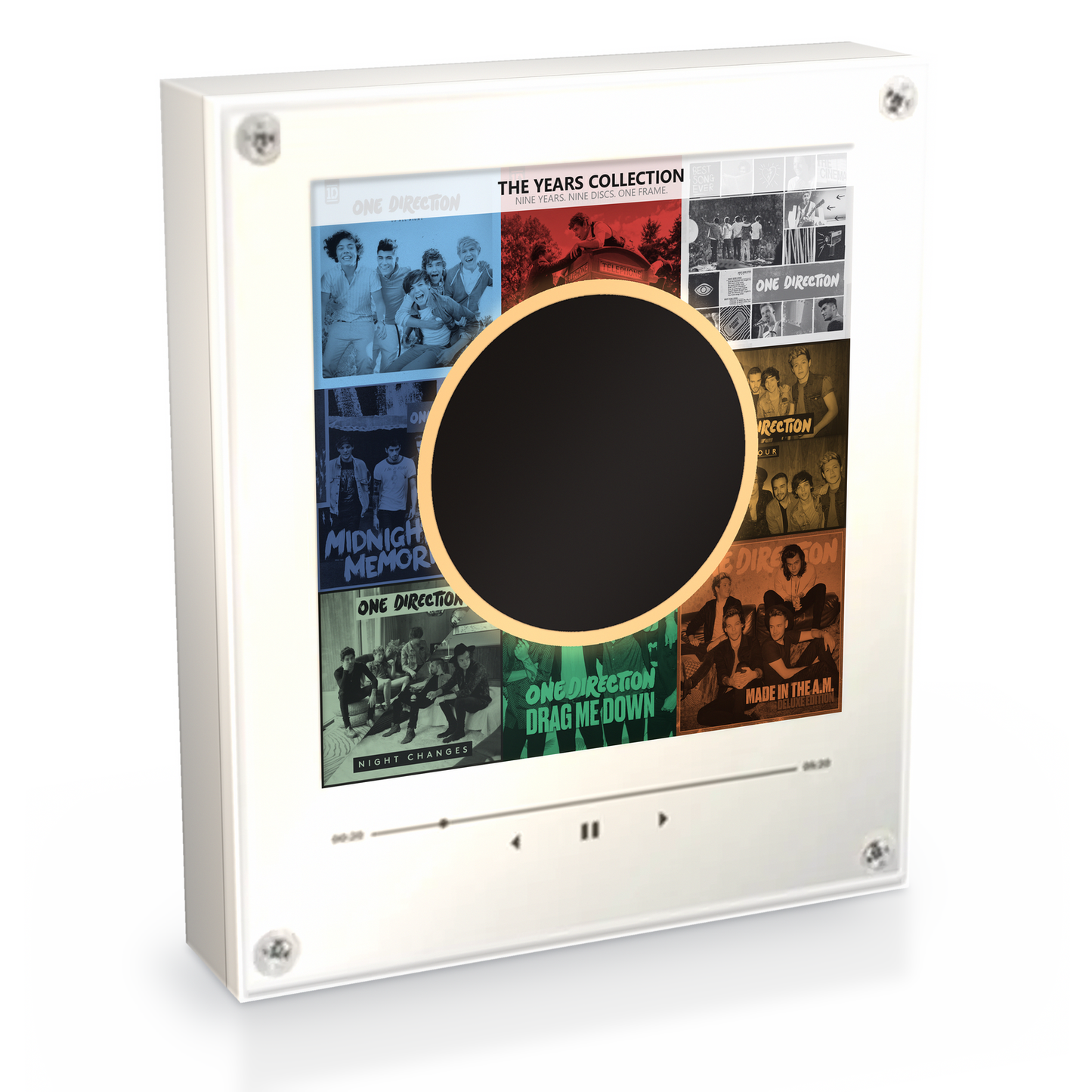 The Years Music Player - 20 cm clear acrylic frame, studio shot